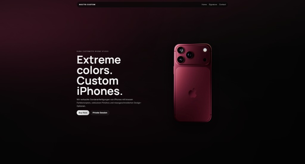 Screenshot der Website custom-iphones.netlify.app