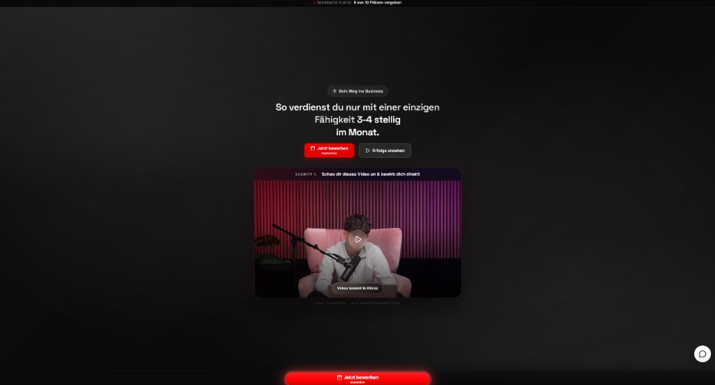 Screenshot der Website voicetocash.de